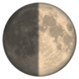 First Quarter Moon Symbol on WhatsApp
