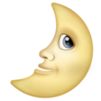 First Quarter Moon With Face on WhatsApp