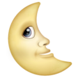 Last Quarter Moon With Face on WhatsApp