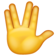 Raised Hand With Part Between Middle And Ring Fingers on WhatsApp