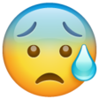 Face With Open Mouth And Cold Sweat on WhatsApp