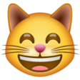Grinning Cat Face With Smiling Eyes on WhatsApp