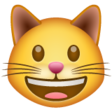 Smiling Cat Face With Open Mouth on WhatsApp