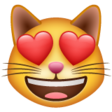 Smiling Cat Face With Heart-shaped Eyes on WhatsApp