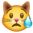 Crying Cat Face on WhatsApp