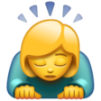 Woman Bowing on WhatsApp
