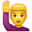 Man Raising Hand on WhatsApp
