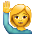 Happy Person Raising One Hand on WhatsApp