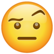 Face With One Eyebrow Raised on WhatsApp