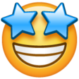Grinning Face With Star Eyes on WhatsApp