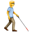 Person With White Cane Facing Right on WhatsApp