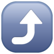 Arrow Pointing Rightwards Then Curving Upwards on WhatsApp