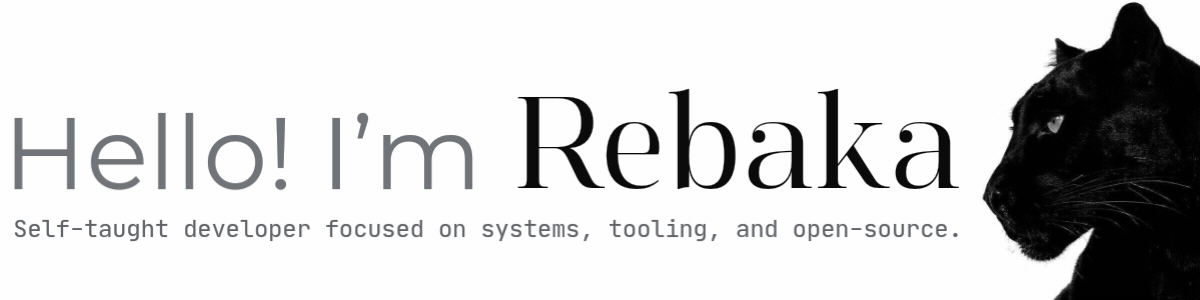 Hello! I'm Rebaka animated banner
