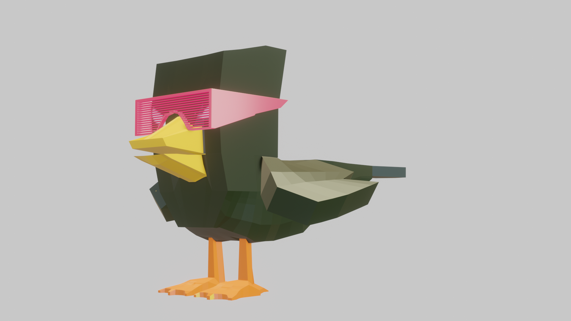 a duck with cyberpunk glasses