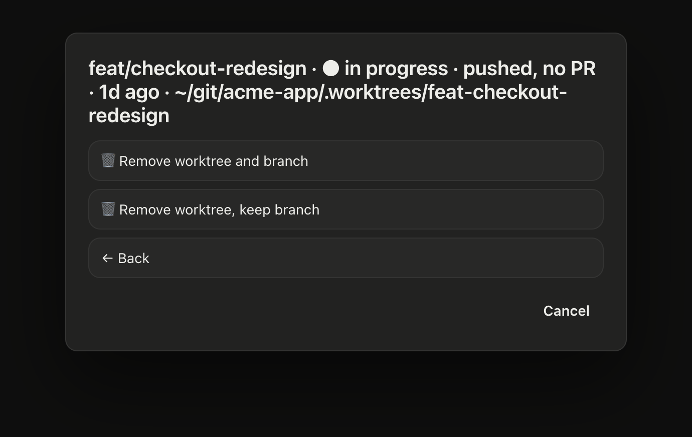 One worktree in pi-gui