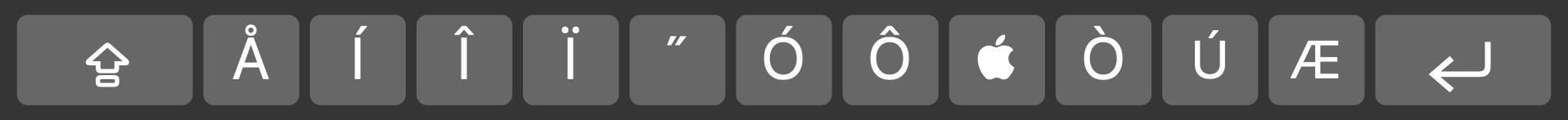 Caps Lock row with Shift+Option