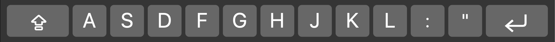 Caps Lock row with Shift