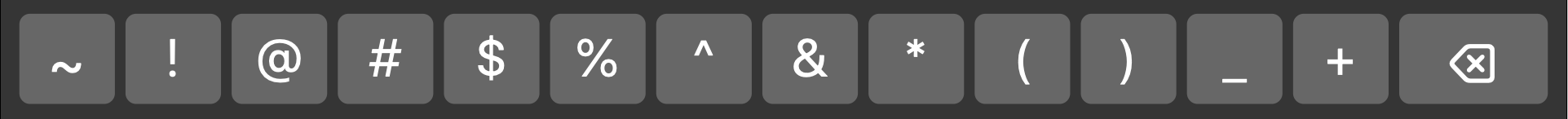 Numbers row with Shift