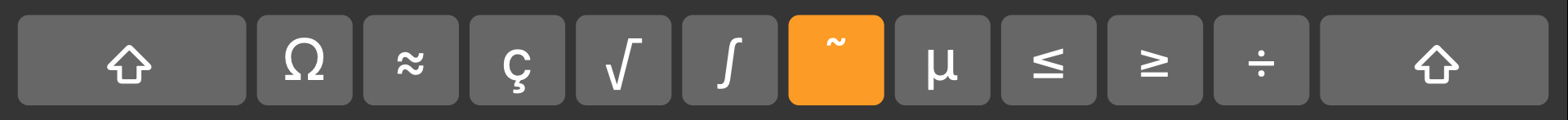 Shift keys row with Option