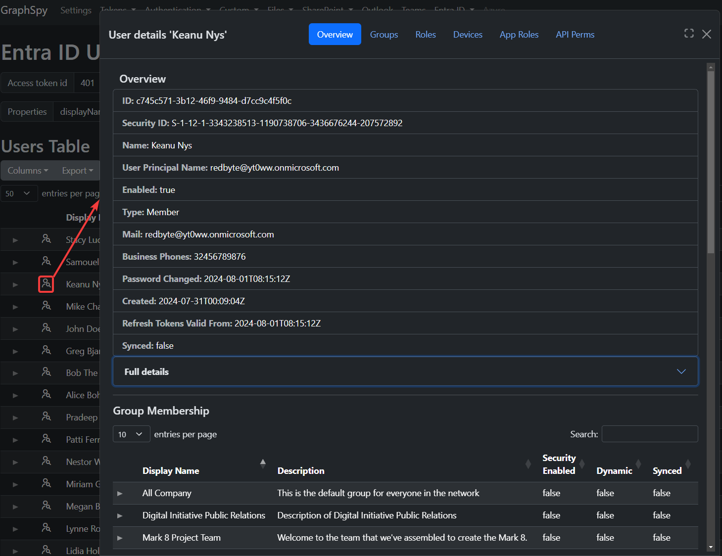 Entra Users Details