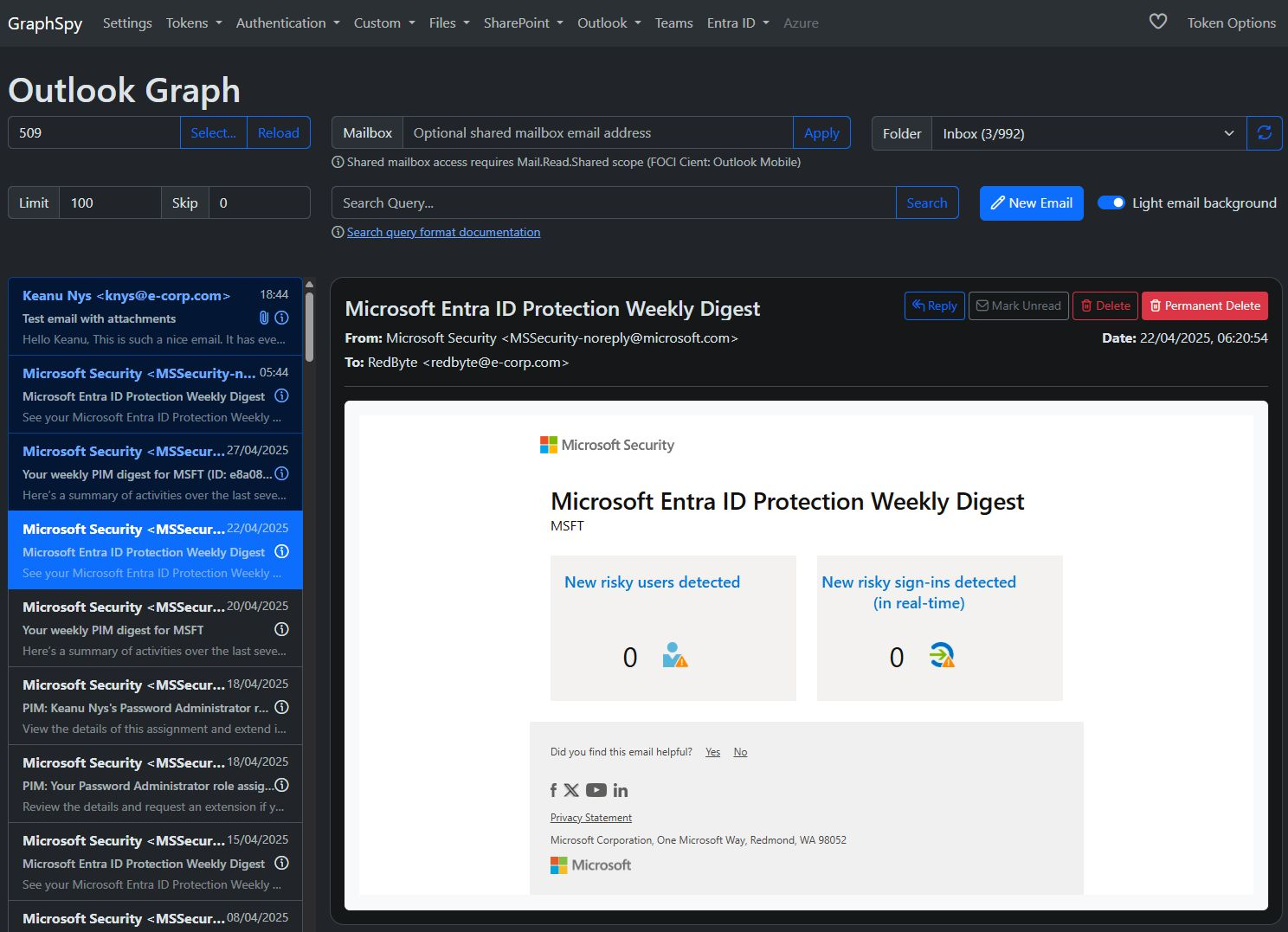 Outlook Graph Overview