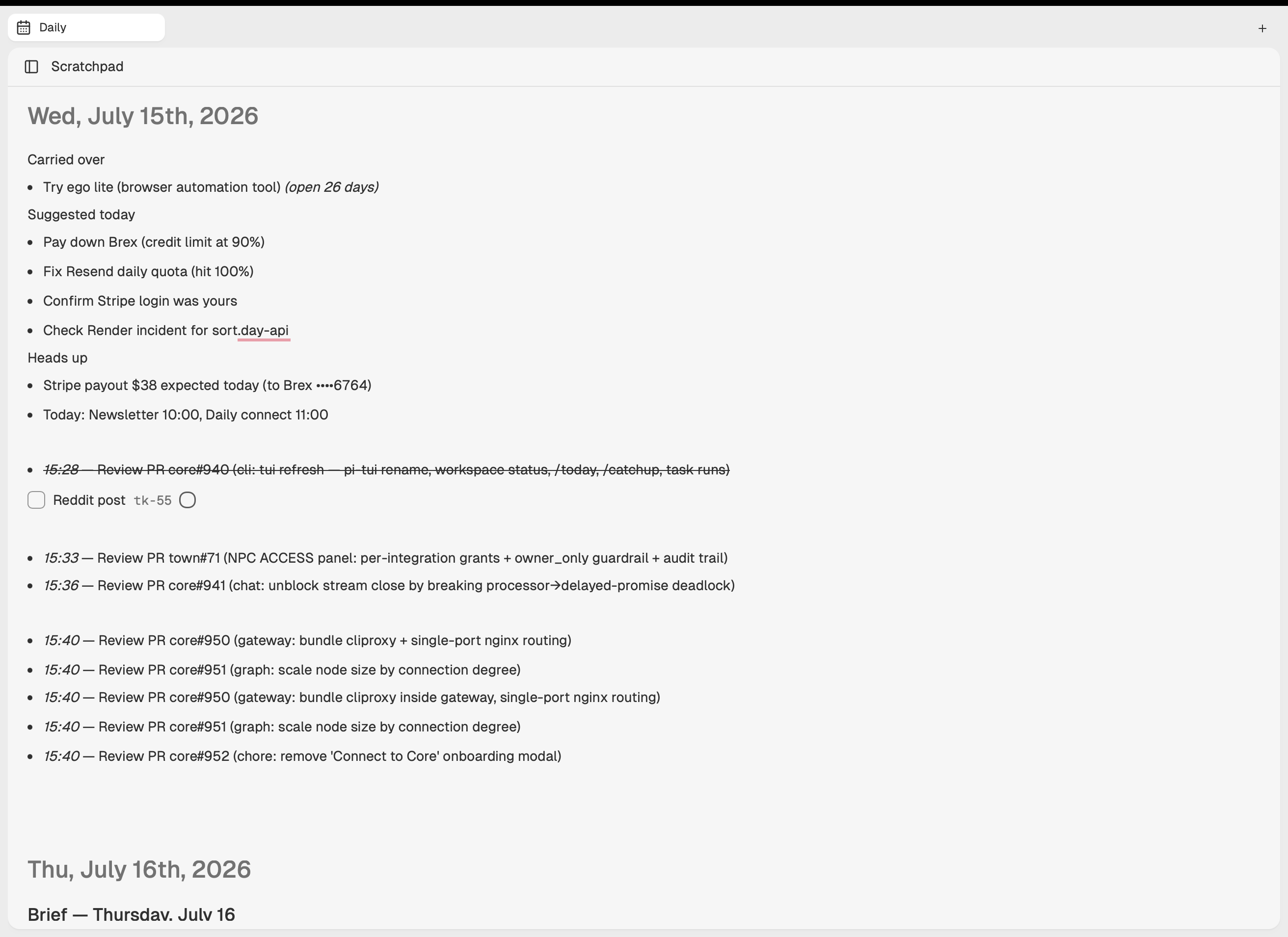 Scratchpad screenshot