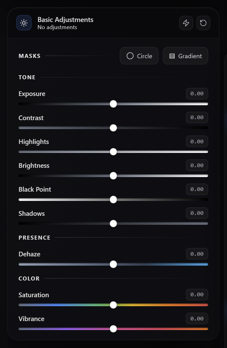 Basic Adjustments