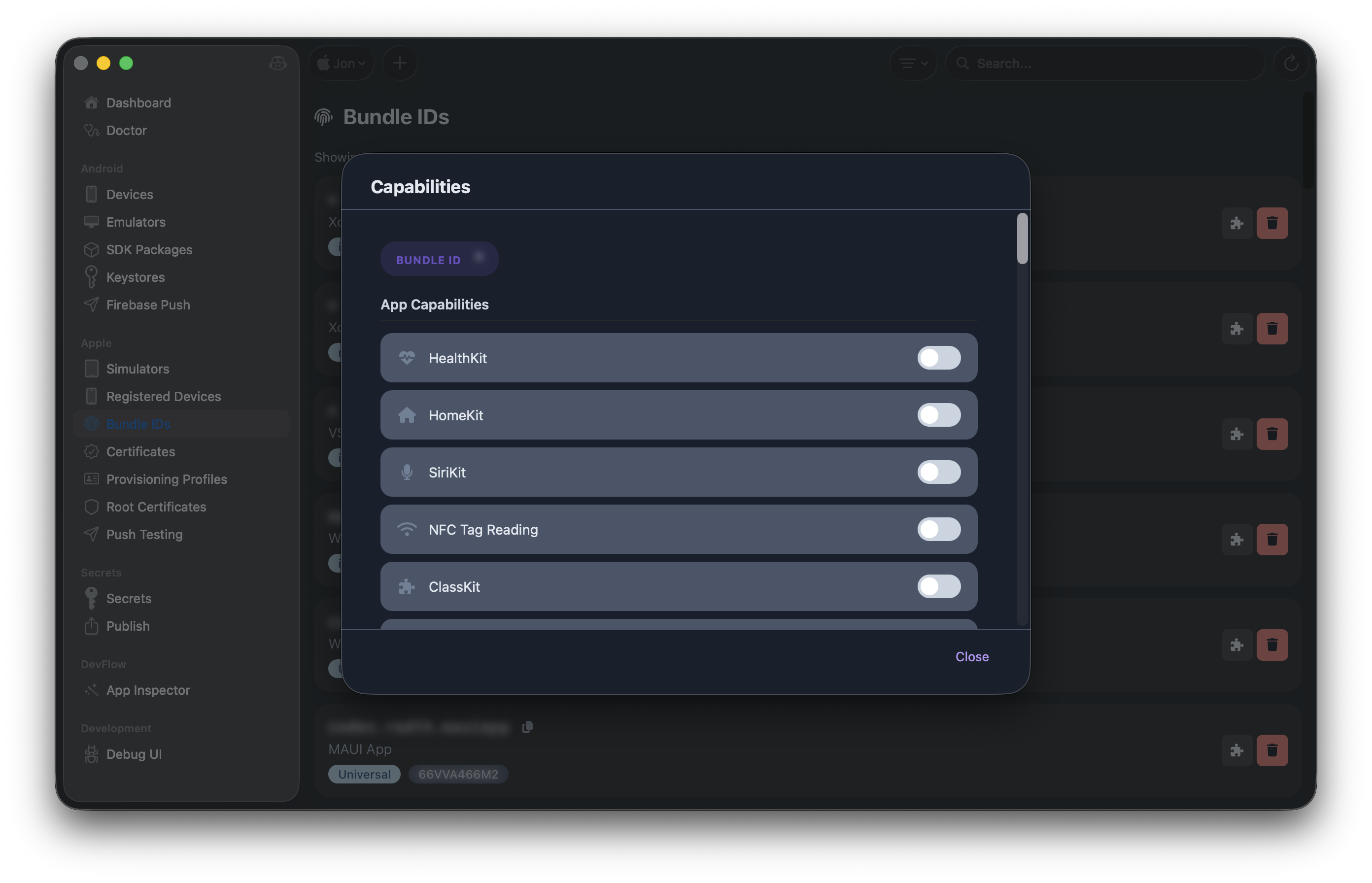 Bundle Capabilities