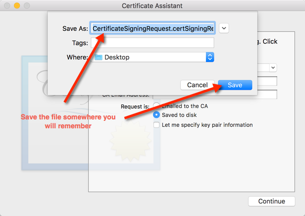 Step 8. Save the Certificate Signing Request