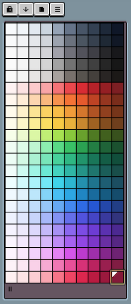 Example palette in Aseprite