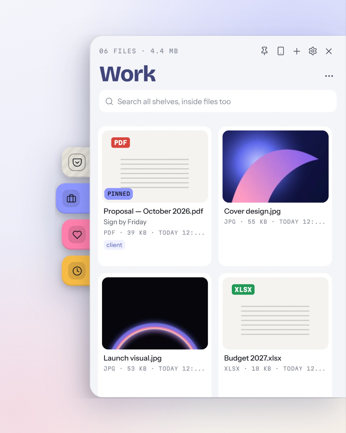 A shelf pulled out as a drawer, light theme