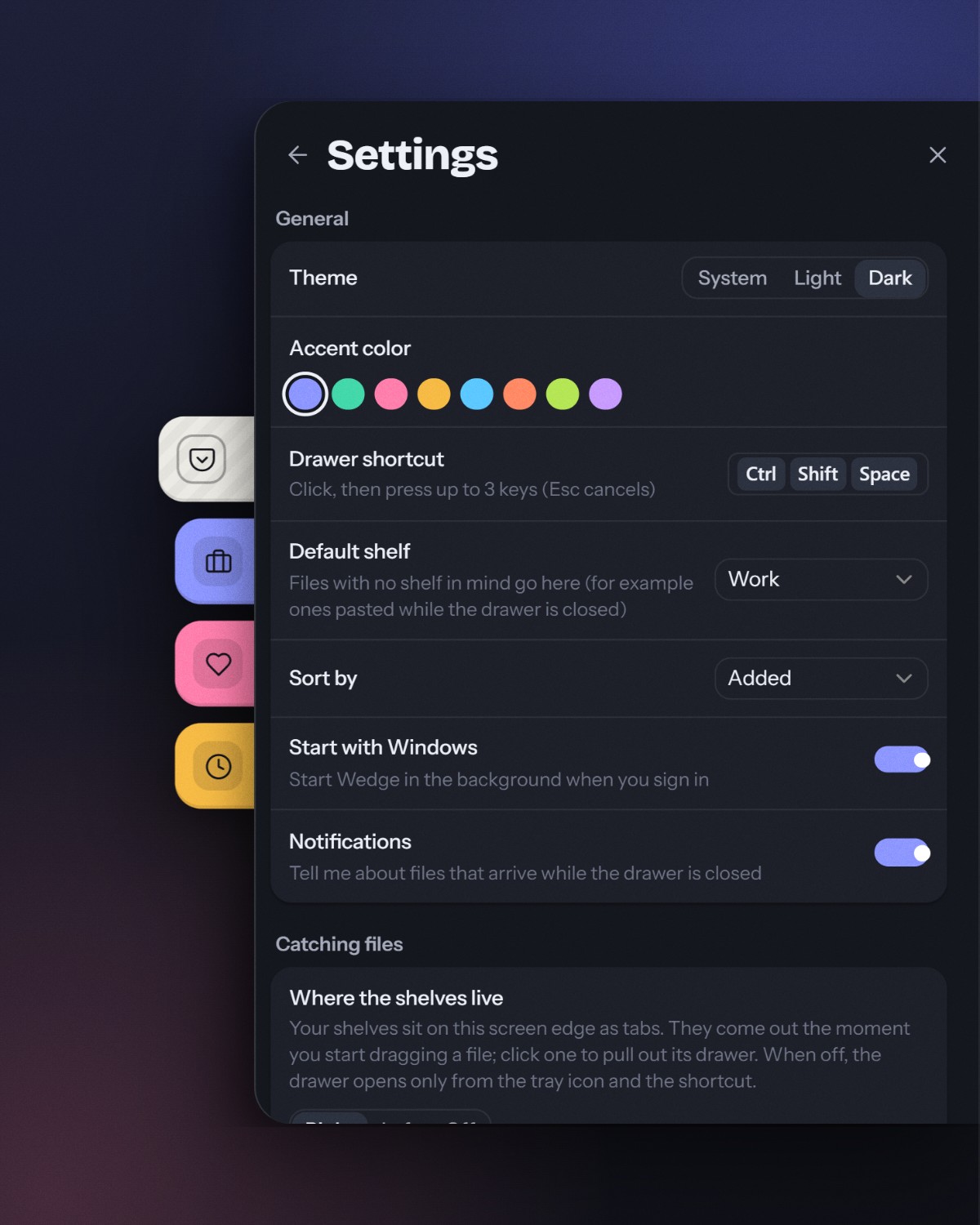 Wedge settings
