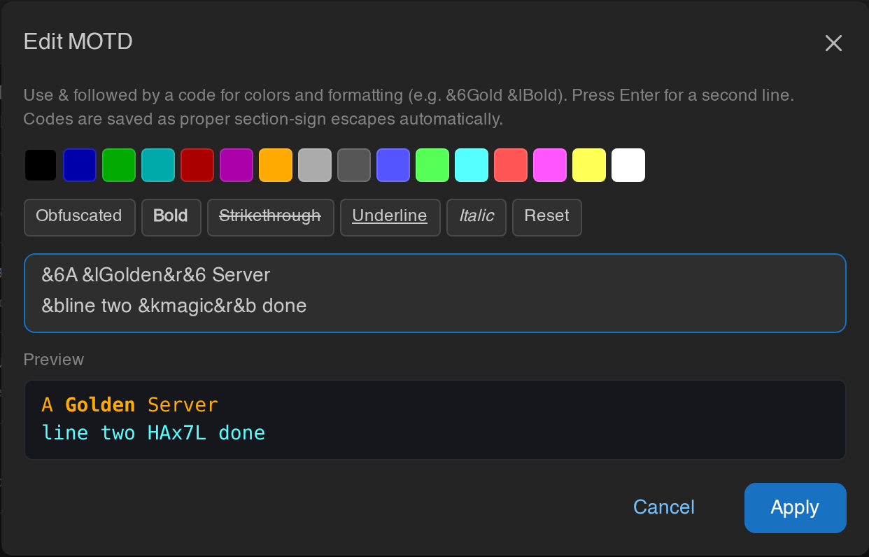 MOTD Editor