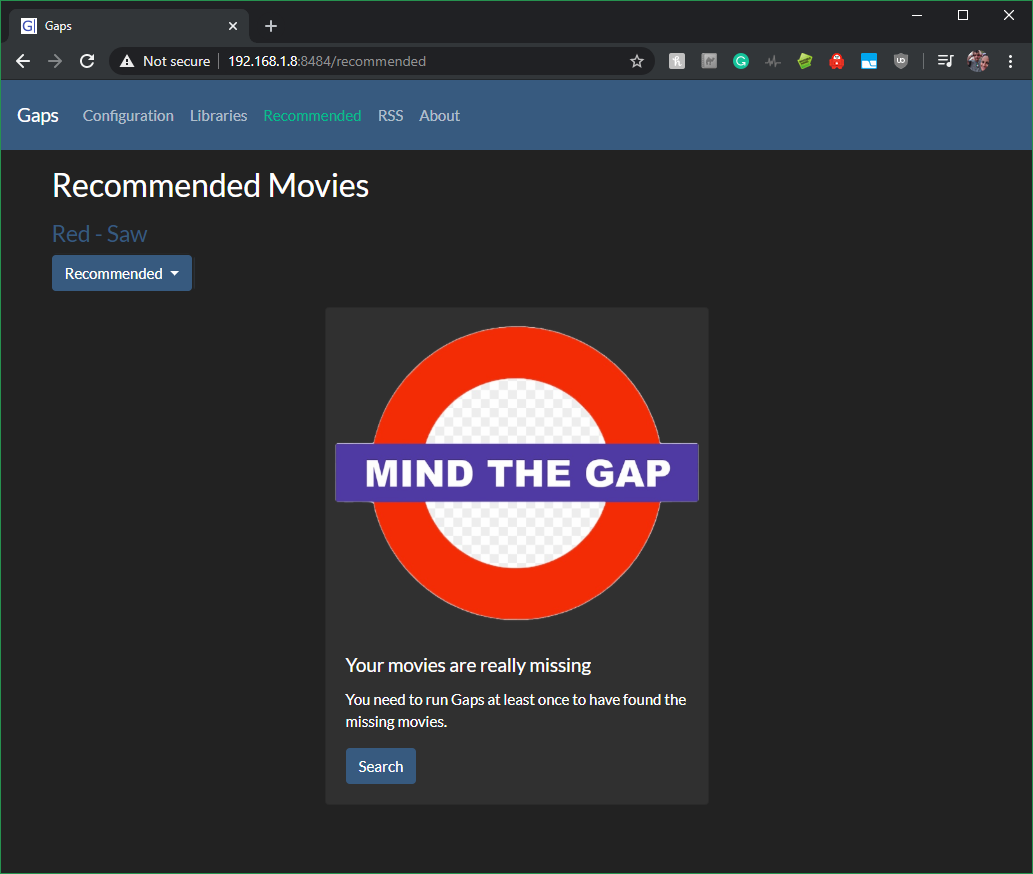 Gap Not Searched Missing Movies Yet