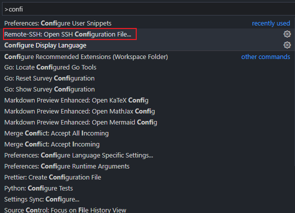 config remote-ssh