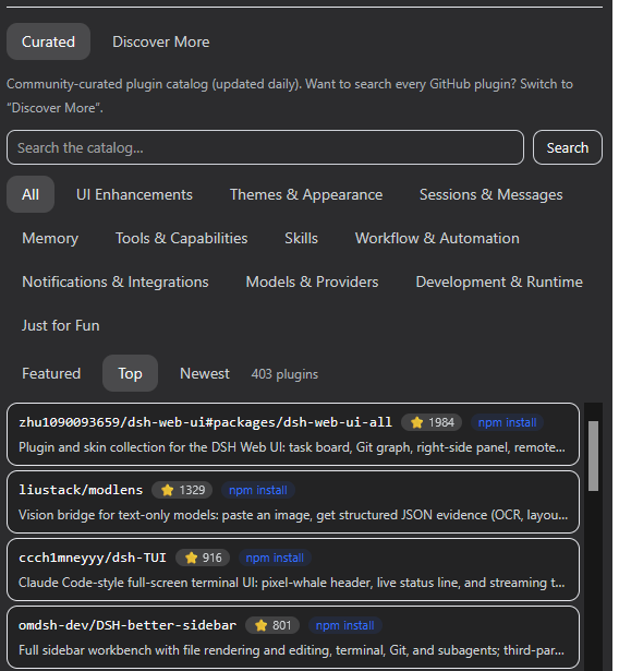 Installing plugins online