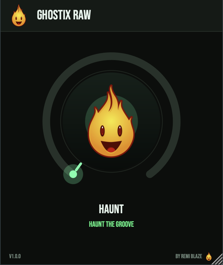 Ghostix Raw free one-knob rhythmic auto-gate UI