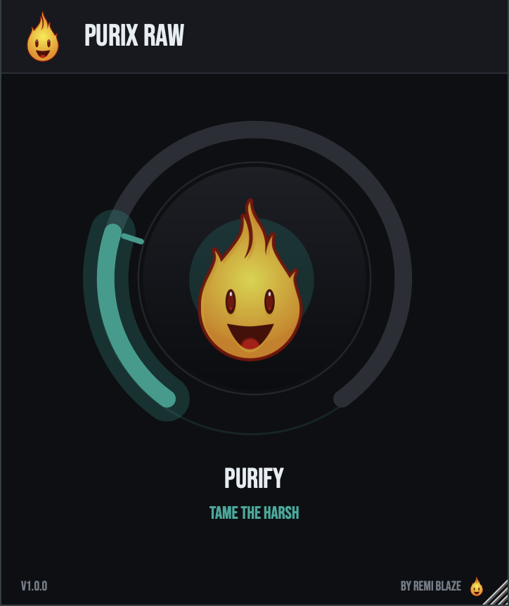 Purix Raw free one-knob spectral cleanup UI