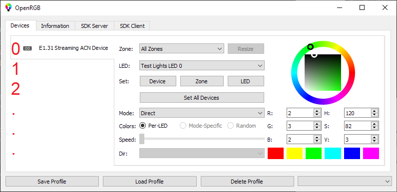 OpenRGB device id