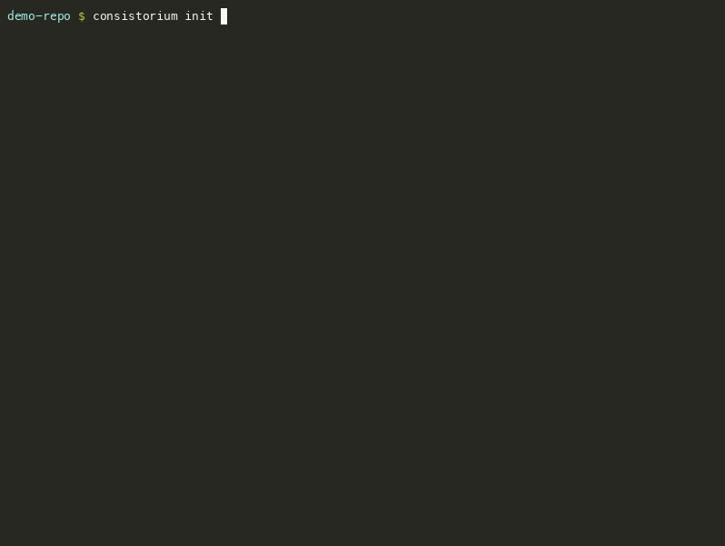 Consistorium in 30 seconds: init, doctor, and a live project briefing