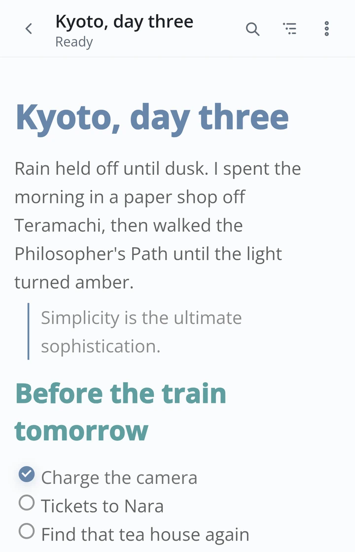 Editing a Markdown document — light theme
