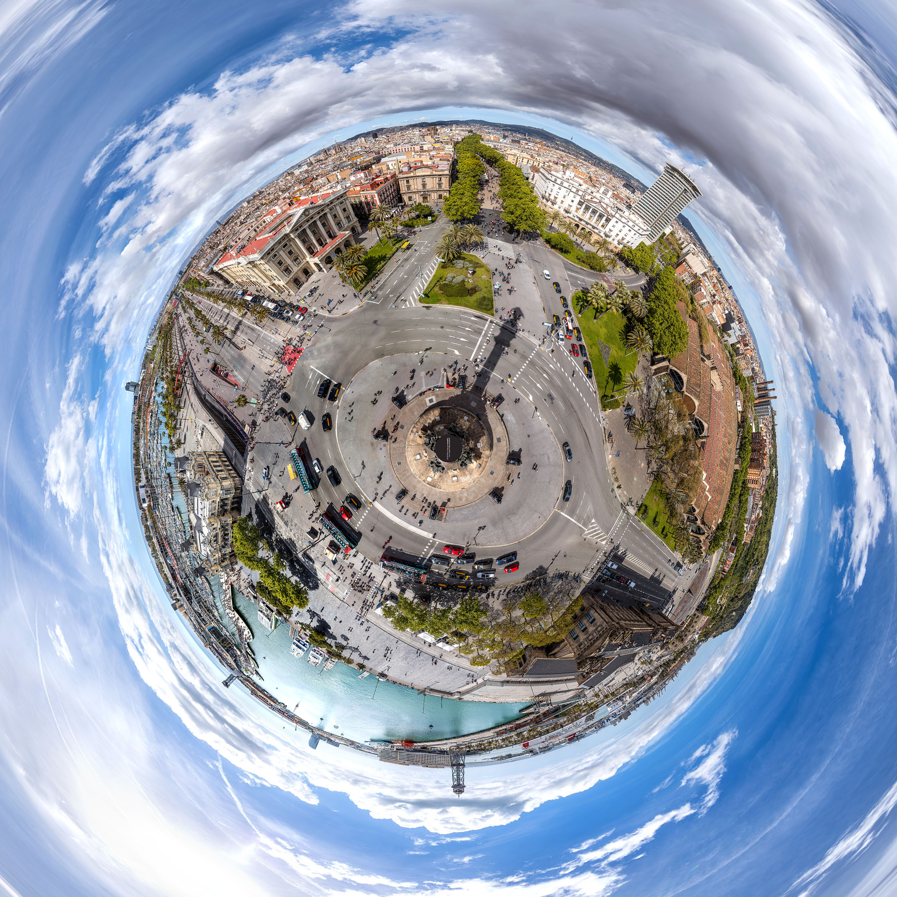 Converted image with stereographic projection