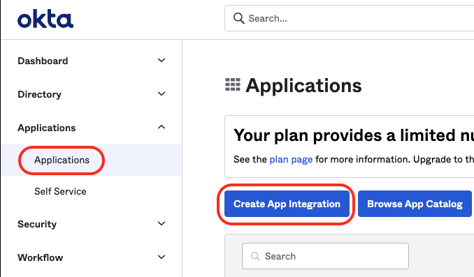 create app integration
