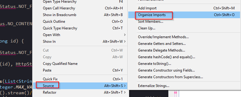 organize imports