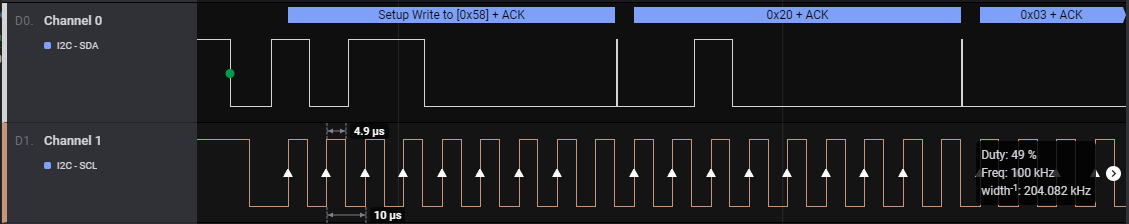 I2C 100KHz capture