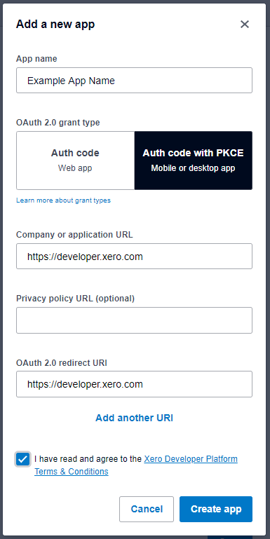 create an oauth2 app