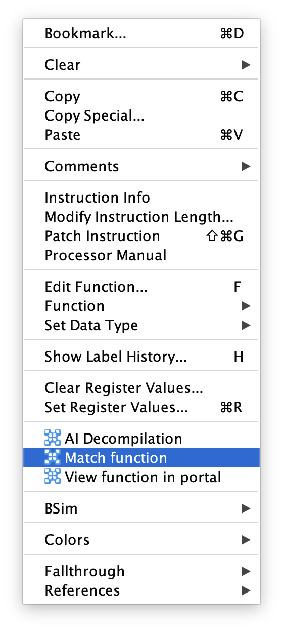 Function Matching Action