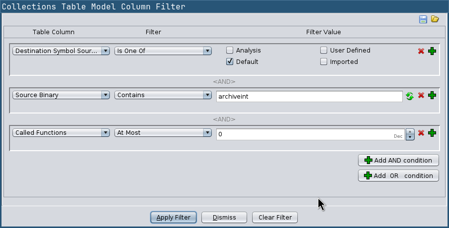 Complex Filter Example