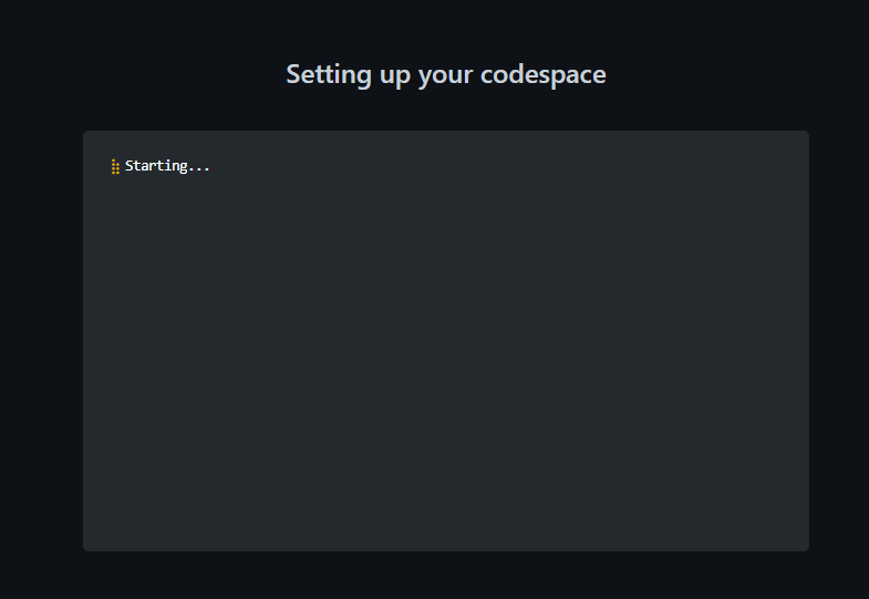 Codespaces initializing