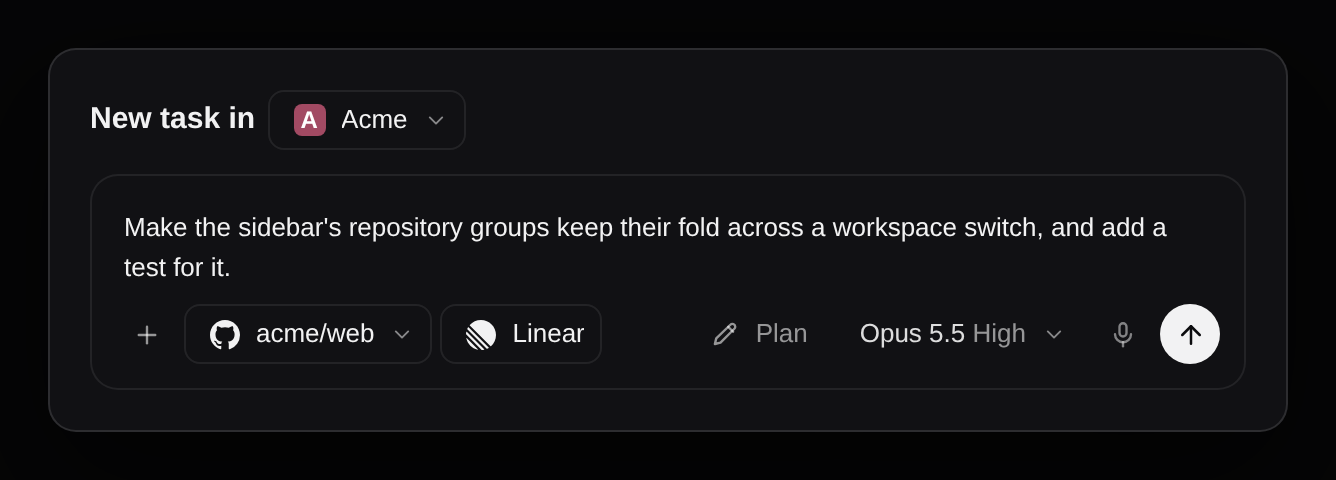 Agent mode with words typed